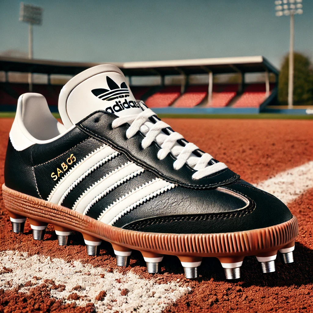 Diamond Certified Ethan Holliday Talks about Baseball Legacy Adidas Partnership.10 An Adidas Samba shoe transformed into a baseball cleat sitting on a baseb