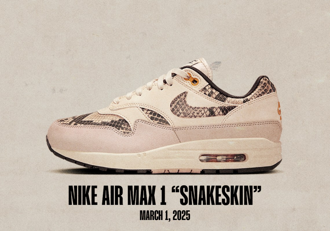 Sneaker Releases February 23 March 1 Nike Air Max 1 Snakeskin