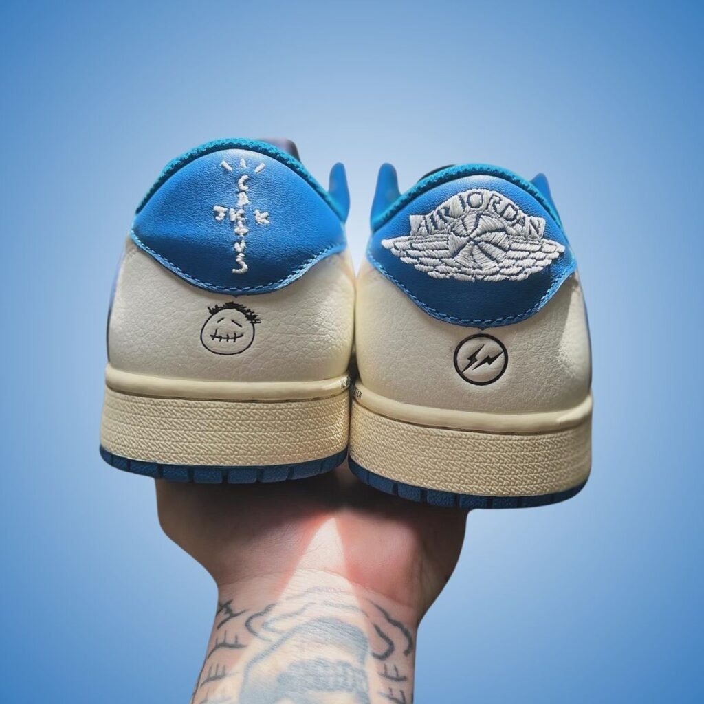 Travis Scott x Fragment x Air Jordan 1 Low OG DM7866-104 Release Date, Price & Where to Buy 2025 8 Travis Scott Fragment Air Jordan 1 Low OG Military Blue DM7866-104