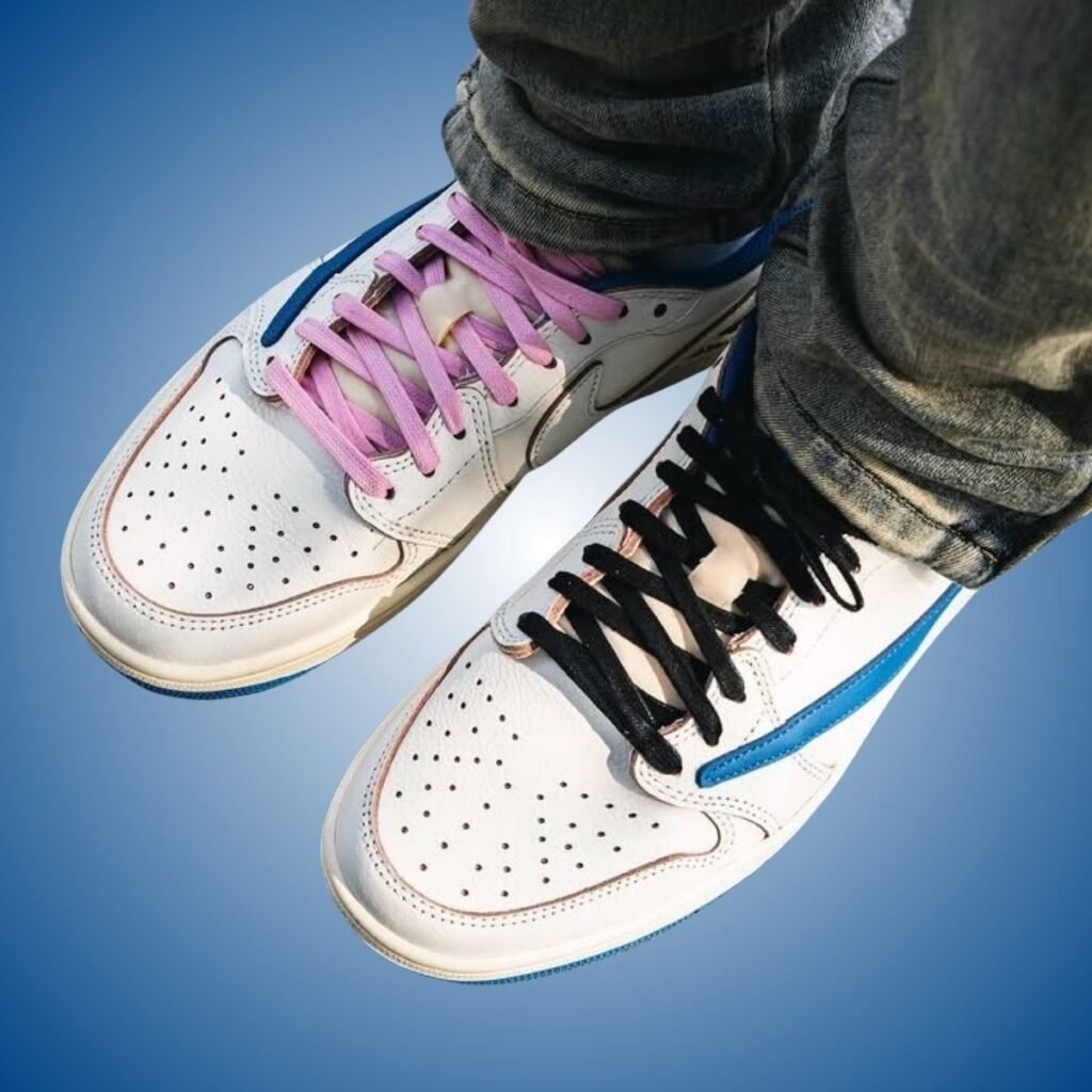 Travis Scott x Fragment x Air Jordan 1 Low OG DM7866-104 Release Date, Price & Where to Buy 2025 14 Travis Scott Fragment Air Jordan 1 Low OG DM7866-104 On-Feet