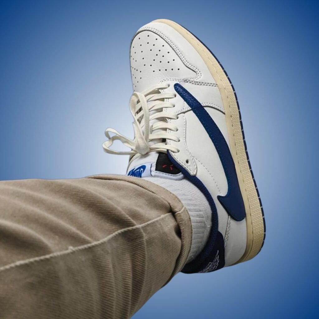 Travis Scott x Fragment x Air Jordan 1 Low OG DM7866-104 Release Date, Price & Where to Buy 2025 40 Travis Scott Fragment Air Jordan 1 Low OG Sail Military Blue DM7866-104 2025