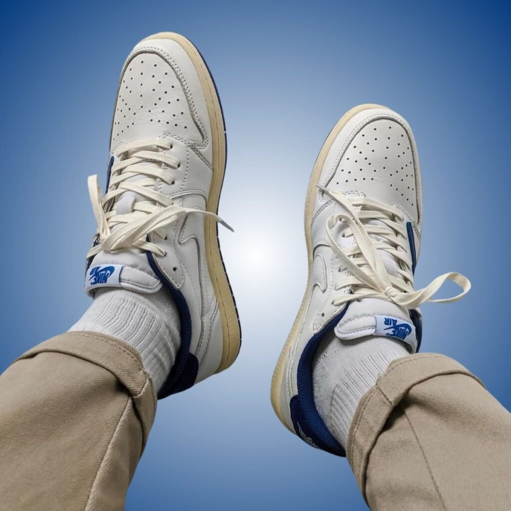 Travis Scott x Fragment x Air Jordan 1 Low OG DM7866-104 Release Date, Price & Where to Buy 2025 46 Travis Scott Fragment Air Jordan 1 Low OG Sail Military Blue DM7866-104 2025