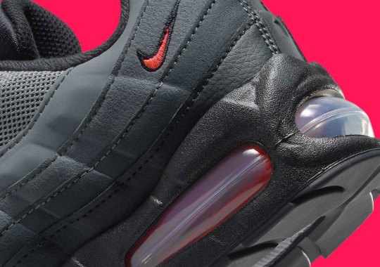 The Nike Air Max 95 "Bright Crimson" Features A Leather Mudguard