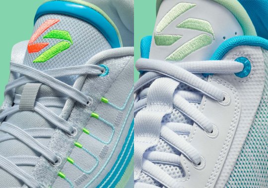 The Jordan Luka 4 And Luka .77 Surface In Mavericks-Esque "Laser Blue"