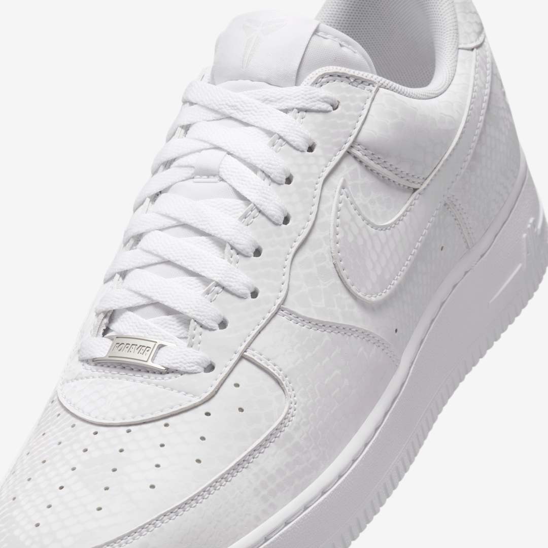Kobe Bryant x Nike Air Force 1 Low Mamba Mentality Release Date, Price & Where to Buy 2025 6 Kobe Bryant x Nike Air Force 1 Low "Forever White" IB0018-100