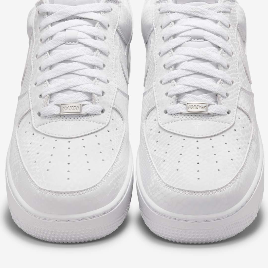 Kobe Bryant x Nike Air Force 1 Low Mamba Mentality Release Date, Price & Where to Buy 2025 5 Kobe Bryant x Nike Air Force 1 Low "Forever White" IB0018-100