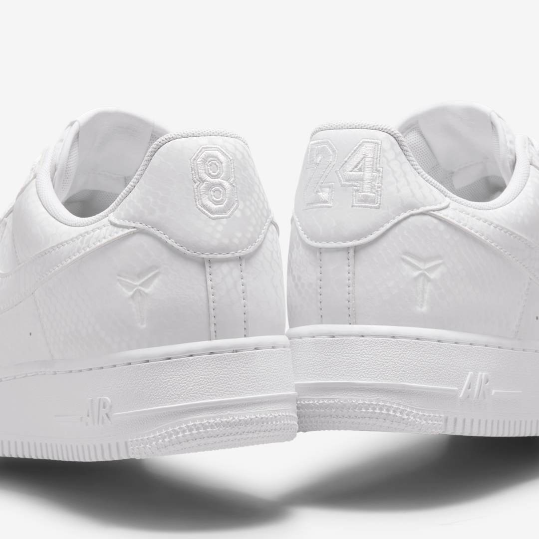 Kobe Bryant x Nike Air Force 1 Low Mamba Mentality Release Date, Price & Where to Buy 2025 9 Kobe Bryant x Nike Air Force 1 Low "Forever White" IB0018-100